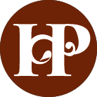 A brown circle with the letters "hp" in white.